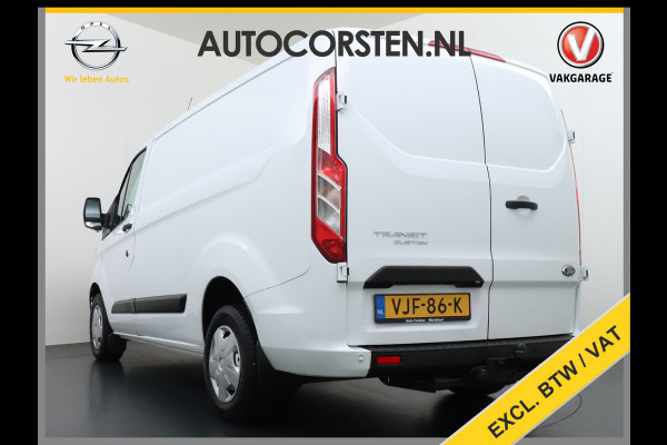 Ford Transit Custom 280 2.0TDCI 130PK L1H1 3-Persoons Apple Carplay Android Auto Airco Trekhaak Camera Cruise Control Pdc Voorruitverwarming Trend Regen-Lichtsensor Betonplex Vloer Wandbetimmering Schuifdeur Euro 6 385NM Koppel Zeer Compleet!
