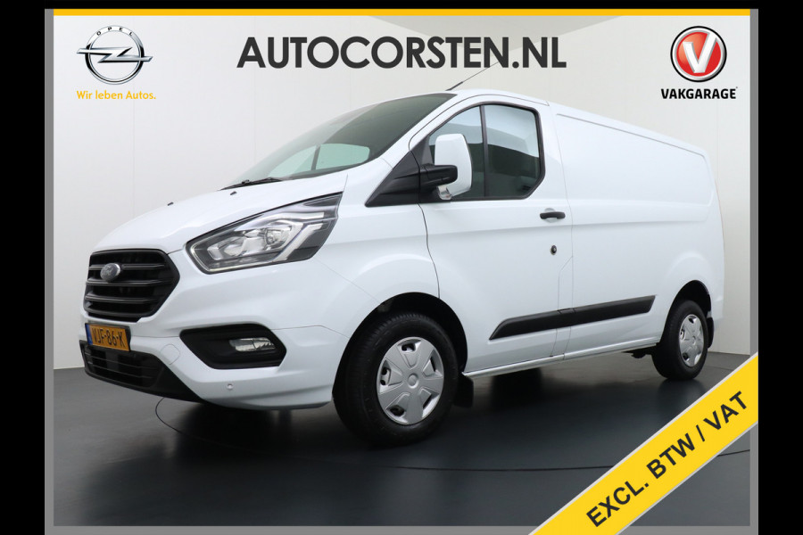 Ford Transit Custom 280 2.0TDCI 130PK L1H1 3-Persoons Apple Carplay Android Auto Airco Trekhaak Camera Cruise Control Pdc Voorruitverwarming Trend Regen-Lichtsensor Betonplex Vloer Wandbetimmering Schuifdeur Euro 6 385NM Koppel Zeer Compleet!