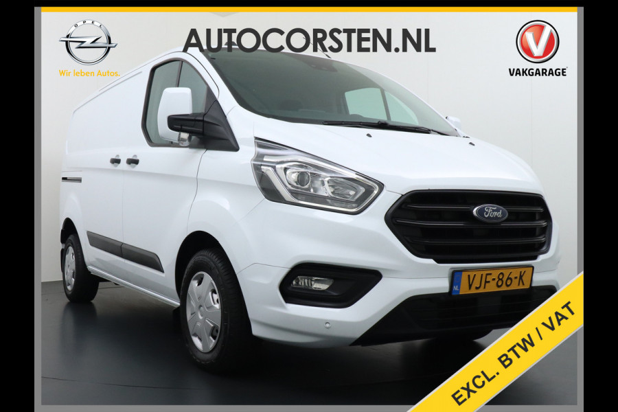 Ford Transit Custom 280 2.0TDCI 130PK L1H1 3-Persoons Apple Carplay Android Auto Airco Trekhaak Camera Cruise Control Pdc Voorruitverwarming Trend Regen-Lichtsensor Betonplex Vloer Wandbetimmering Schuifdeur Euro 6 385NM Koppel Zeer Compleet!