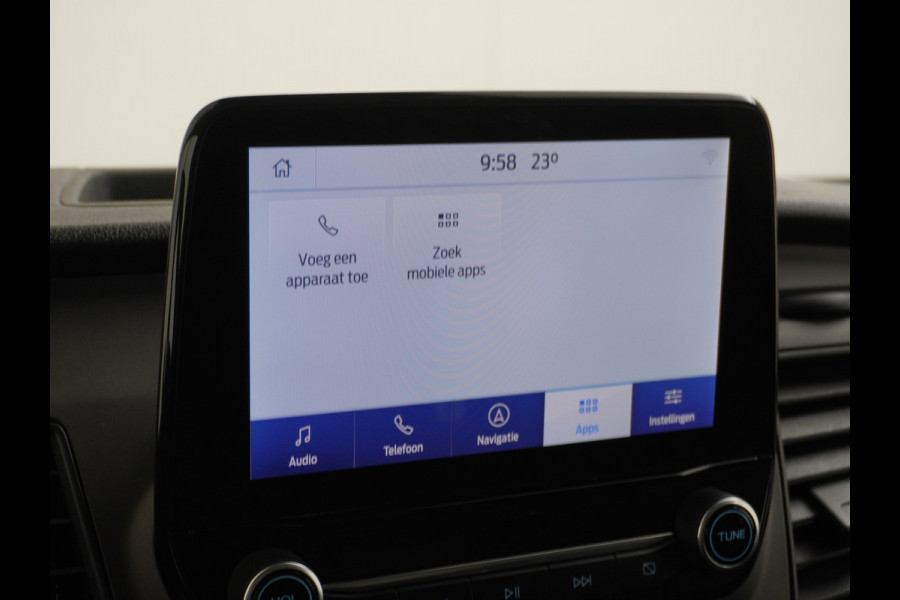 Ford Transit Custom 280 2.0TDCI 130PK L1H1 3-Persoons Apple Carplay Android Auto Airco Trekhaak Camera Cruise Control Pdc Voorruitverwarming Trend Regen-Lichtsensor Betonplex Vloer Wandbetimmering Schuifdeur Euro 6 385NM Koppel Zeer Compleet!