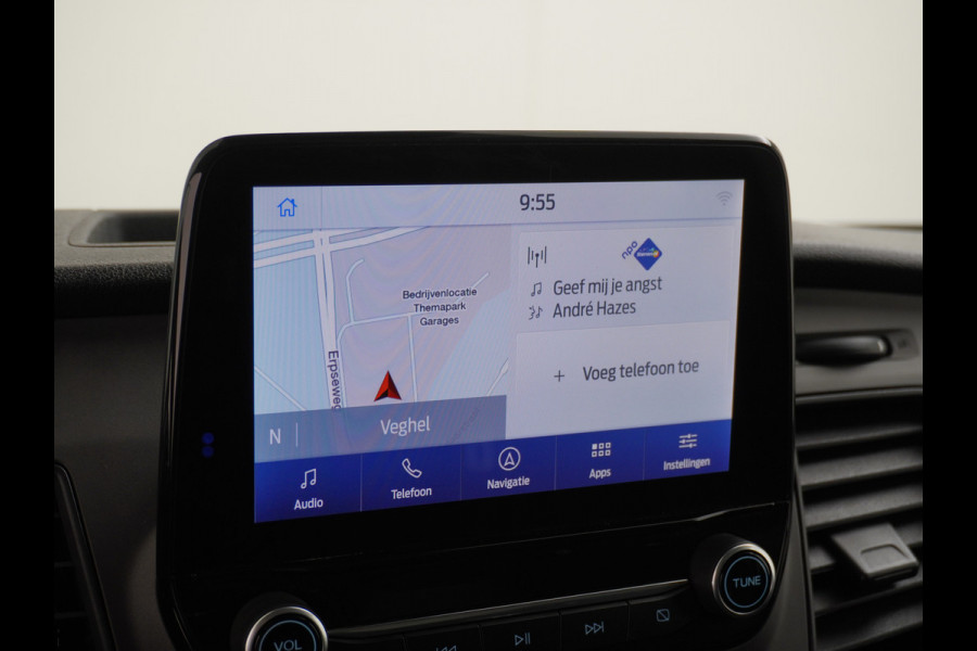 Ford Transit Custom 280 2.0TDCI 130PK L1H1 3-Persoons Apple Carplay Android Auto Airco Trekhaak Camera Cruise Control Pdc Voorruitverwarming Trend Regen-Lichtsensor Betonplex Vloer Wandbetimmering Schuifdeur Euro 6 385NM Koppel Zeer Compleet!