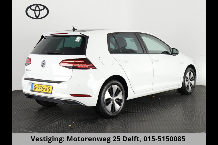 Volkswagen e-Golf FULL ELECTRIC.136 PK.WARMTEPOMP. ACCUTEST 90 %!! 1e EIG.100% ONDERHOUDEN!!! DIGITAAL DASHBOARD. ALS NIEUW TOT 2 JAAR GARANTIE *