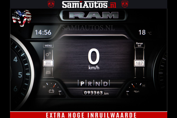 Dodge Ram 1500 LIMITED WHEELS 22 | 5.7 V8 4X4 | SPORT | UITLAAT KLEP | CAMERA | CRUISE | STOEL VERWARMING/VENTILATIE | TREKHAAK 3500Kg | CREWCAB | LED | APPLE CARPLAY | DUBBELE CABINE Comfortabele Dubbele Cabine met Royale 5 Zitplaatsen |