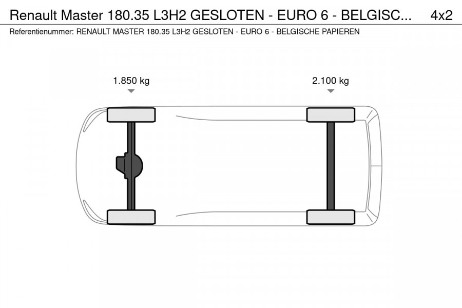 Renault Master 180.35 L3H2 GESLOTEN - EURO 6 - BELGISCHE PAPIEREN