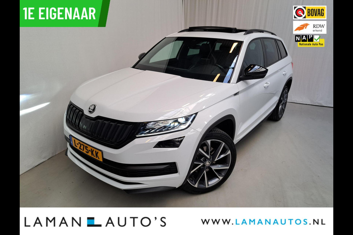 Škoda Kodiaq 1.5 TSI 150pk DSG Sportline Business Aut. | Panorama Open dak Virtual Leder/Alcantara CarPlay Columbus Canton 20" Vega LMV ECC N