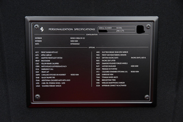 Ferrari 296 GTS 3.0 V6 | NEW | VAT | LIFT | DAYTONA | 360