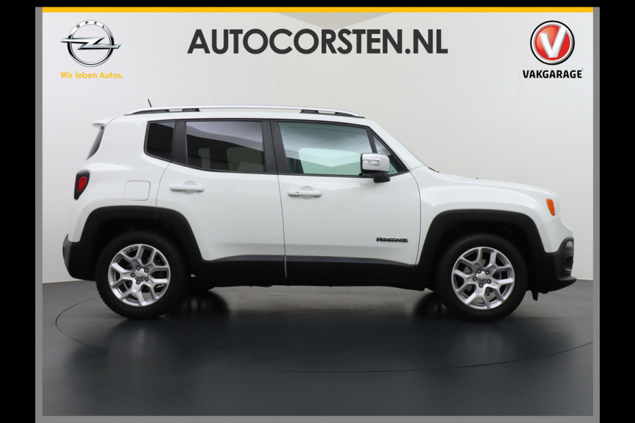 Jeep Renegade 1.4T AUT-6 Leer Navi Ecc 17''Lmv Stoel-Stuurverwarming Keyless Cruise Control Bluetooth Pdc Usb Led Mistlampen Lane-departure Isofix Privacy Glas Dakrails MultiAir Latitude Slechts 1361kg licht! / 75 /3mnd belasting