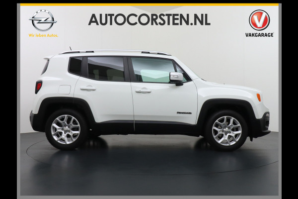 Jeep Renegade 1.4T AUT-6 Leer Navi Ecc 17''Lmv Stoel-Stuurverwarming Keyless Cruise Control Bluetooth Pdc Usb Led Mistlampen Lane-departure Isofix Privacy Glas Dakrails MultiAir Latitude Slechts 1361kg licht! / 75 /3mnd belasting