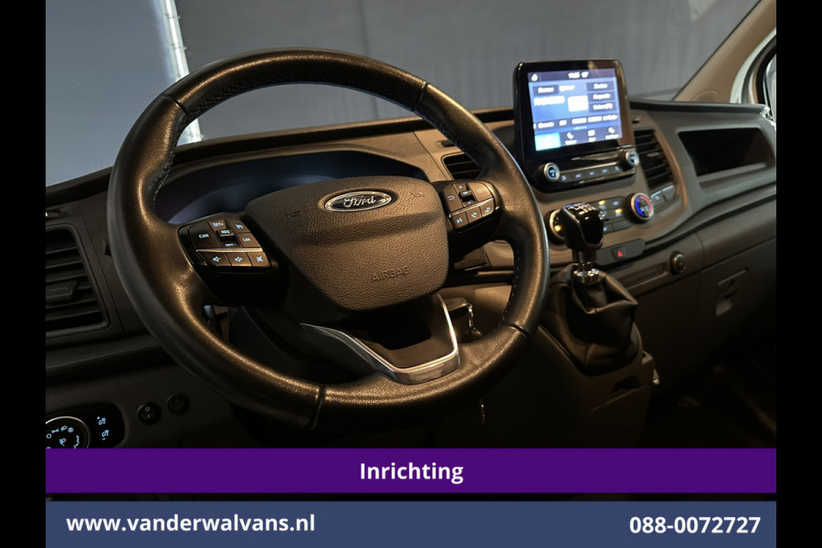 Ford Transit Custom 2.0 TDCI L1H1 inrichting Euro6 Airco | Omvormer | Camera | Apple Carplay | Android Auto | LED 2500kg Trekhaak, Cruiscontrol, Verwarmde Voorruit, Bijrijdersbank, Parkeersensoren