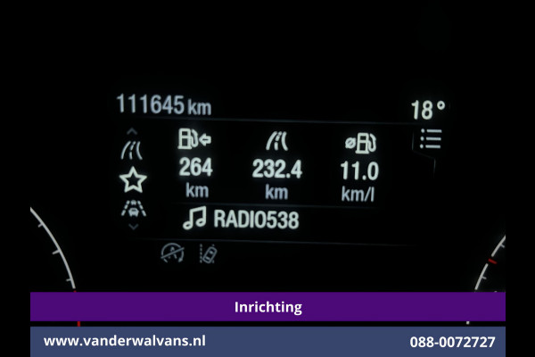 Ford Transit Custom 2.0 TDCI L1H1 inrichting Euro6 Airco | Omvormer | Camera | Apple Carplay | Android Auto | LED 2500kg Trekhaak, Cruiscontrol, Verwarmde Voorruit, Bijrijdersbank, Parkeersensoren