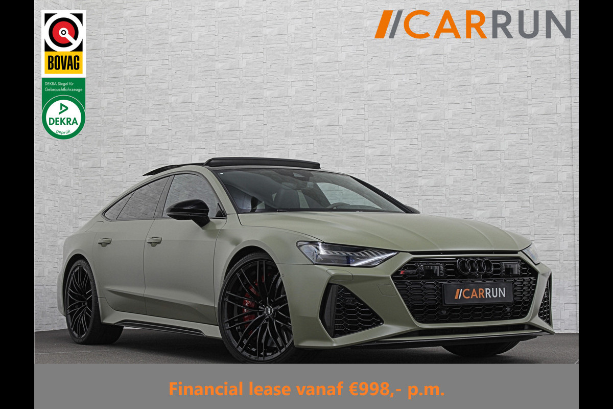 Audi RS7 Dynamic+ 300kmh | Keramisch | 22" ABT (9200,=) | B&O 3D High End | 4-Wielbesturing | Stoelvent. | Carbon Pack | Nachtzicht | Alc 91500,= ex btw | Lease / Maandbedrag 998,= pm. | 360 Camera | Laser-LED | ACC | Valcona | Klasse-5 | Head-up | Soft-Close | Isolatieglas | Dealer OH. Audi RS7 Dynamic+ 300kmh | Keramisch | 22" ABT (9200,=) | B&O 3D High End | 4-Wielbesturing | Stoelvent. | Carbon Pack | Nachtzicht | Alc 91500,= ex btw | Lease / Maandbedrag 998,= pm. | 360 Camera | Laser-LED | ACC | Valcona | Klasse-5 | Head-up | Soft-Close | Isolatieglas | Dealer OH.