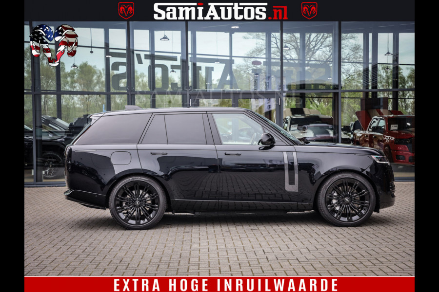 Land Rover Range Rover P550e | NIGHT | GARANTIE TOT 14-03-2029 | HEAD-UP | ACHTERAS BESTURING | SOFT CLOSE | PHEV | 23 INCH VELGEN | PANORAMADAK | STUURVERWARMING | STOEL KOELING | Fabrieksgarantie tot 14-03-2029 – Geniet van gemoedsrust met uitgebreide dekking tot deze datum. GZK-71-D