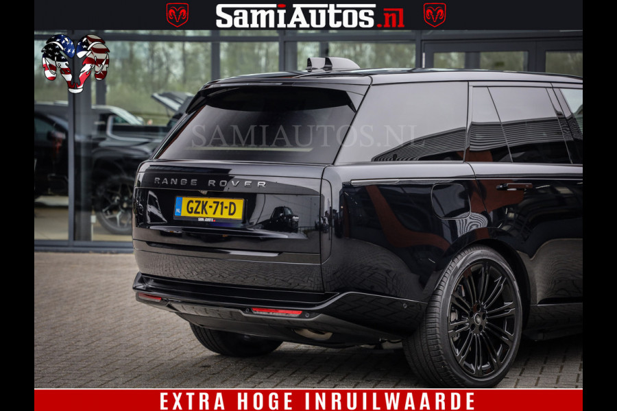 Land Rover Range Rover P550e | NIGHT | GARANTIE TOT 14-03-2029 | HEAD-UP | ACHTERAS BESTURING | SOFT CLOSE | PHEV | 23 INCH VELGEN | PANORAMADAK | STUURVERWARMING | STOEL KOELING | Fabrieksgarantie tot 14-03-2029 – Geniet van gemoedsrust met uitgebreide dekking tot deze datum. GZK-71-D