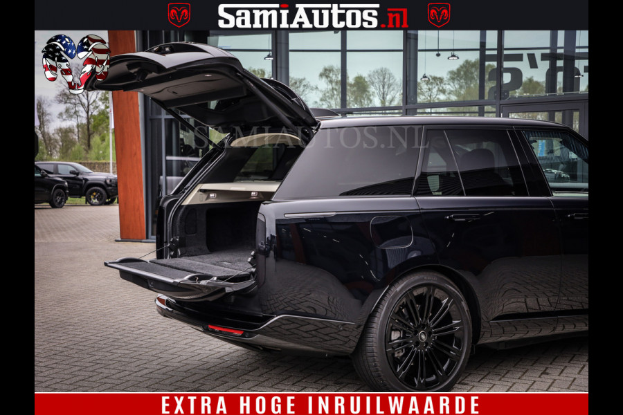Land Rover Range Rover P550e | NIGHT | GARANTIE TOT 14-03-2029 | HEAD-UP | ACHTERAS BESTURING | SOFT CLOSE | PHEV | 23 INCH VELGEN | PANORAMADAK | STUURVERWARMING | STOEL KOELING | Fabrieksgarantie tot 14-03-2029 – Geniet van gemoedsrust met uitgebreide dekking tot deze datum. GZK-71-D