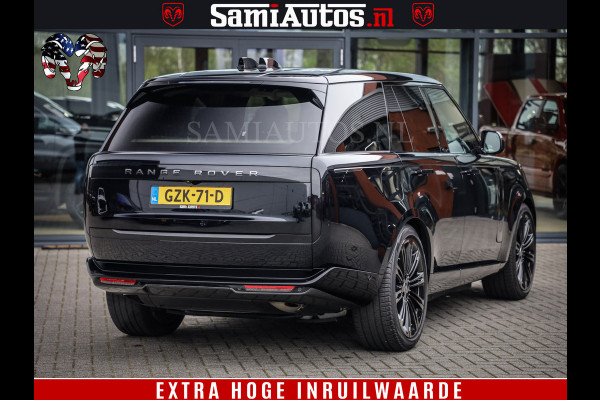 Land Rover Range Rover P550e | NIGHT | GARANTIE TOT 14-03-2029 | HEAD-UP | ACHTERAS BESTURING | SOFT CLOSE | PHEV | 23 INCH VELGEN | PANORAMADAK | STUURVERWARMING | STOEL KOELING | Fabrieksgarantie tot 14-03-2029 – Geniet van gemoedsrust met uitgebreide dekking tot deze datum. GZK-71-D