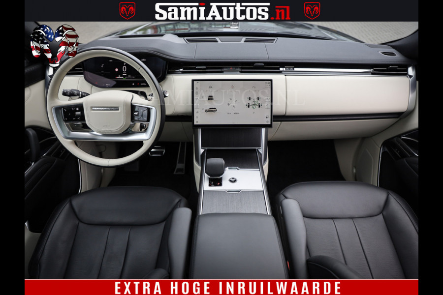 Land Rover Range Rover P550e | NIGHT | GARANTIE TOT 14-03-2029 | HEAD-UP | ACHTERAS BESTURING | SOFT CLOSE | PHEV | 23 INCH VELGEN | PANORAMADAK | STUURVERWARMING | STOEL KOELING | Fabrieksgarantie tot 14-03-2029 – Geniet van gemoedsrust met uitgebreide dekking tot deze datum. GZK-71-D