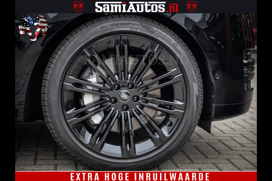 Land Rover Range Rover P550e | NIGHT | GARANTIE TOT 14-03-2029 | HEAD-UP | ACHTERAS BESTURING | SOFT CLOSE | PHEV | 23 INCH VELGEN | PANORAMADAK | STUURVERWARMING | STOEL KOELING | Fabrieksgarantie tot 14-03-2029 – Geniet van gemoedsrust met uitgebreide dekking tot deze datum. GZK-71-D