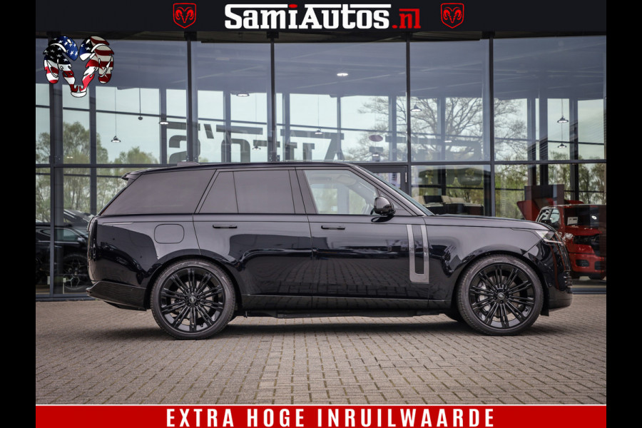 Land Rover Range Rover P550e | NIGHT | GARANTIE TOT 14-03-2029 | HEAD-UP | ACHTERAS BESTURING | SOFT CLOSE | PHEV | 23 INCH VELGEN | PANORAMADAK | STUURVERWARMING | STOEL KOELING | Fabrieksgarantie tot 14-03-2029 – Geniet van gemoedsrust met uitgebreide dekking tot deze datum. GZK-71-D