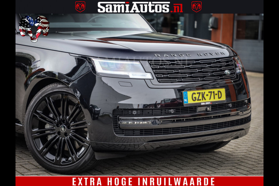 Land Rover Range Rover P550e | NIGHT | GARANTIE TOT 14-03-2029 | HEAD-UP | ACHTERAS BESTURING | SOFT CLOSE | PHEV | 23 INCH VELGEN | PANORAMADAK | STUURVERWARMING | STOEL KOELING | Fabrieksgarantie tot 14-03-2029 – Geniet van gemoedsrust met uitgebreide dekking tot deze datum. GZK-71-D