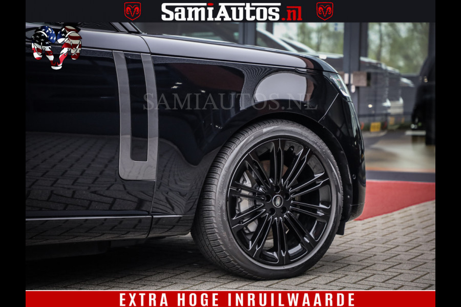 Land Rover Range Rover P550e | NIGHT | GARANTIE TOT 14-03-2029 | HEAD-UP | ACHTERAS BESTURING | SOFT CLOSE | PHEV | 23 INCH VELGEN | PANORAMADAK | STUURVERWARMING | STOEL KOELING | Fabrieksgarantie tot 14-03-2029 – Geniet van gemoedsrust met uitgebreide dekking tot deze datum. GZK-71-D