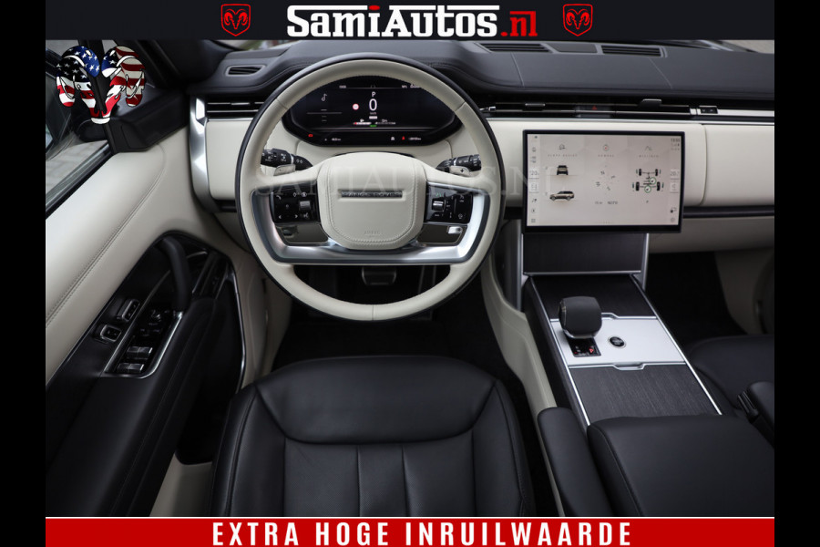 Land Rover Range Rover P550e | NIGHT | GARANTIE TOT 14-03-2029 | HEAD-UP | ACHTERAS BESTURING | SOFT CLOSE | PHEV | 23 INCH VELGEN | PANORAMADAK | STUURVERWARMING | STOEL KOELING | Fabrieksgarantie tot 14-03-2029 – Geniet van gemoedsrust met uitgebreide dekking tot deze datum. GZK-71-D