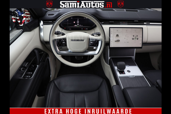 Land Rover Range Rover P550e | NIGHT | GARANTIE TOT 14-03-2029 | HEAD-UP | ACHTERAS BESTURING | SOFT CLOSE | PHEV | 23 INCH VELGEN | PANORAMADAK | STUURVERWARMING | STOEL KOELING | Fabrieksgarantie tot 14-03-2029 – Geniet van gemoedsrust met uitgebreide dekking tot deze datum. GZK-71-D