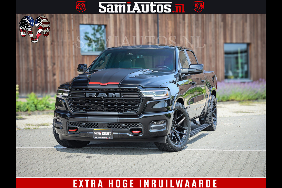 Dodge Ram 1500 Limited Night High Output 540HP 706Nm | Massage + Full Option | De Meest Luxe en Volle Pick-Up in zijn Klasse | Comfortabele Dubbele Cabine met Royale 5 Zitplaatsen | BPM vrij | Nu Leverbaar uit Voorraad | Voorraad Nr 2334 - 5409 Dodge Ram 1500 Limited Night High Output 540HP 706Nm | Massage + Full Option | De Meest Luxe en Volle Pick-Up in zijn Klasse | Comfortabele Dubbele Cabine met Royale 5 Zitplaatsen | BPM vrij | Nu Leverbaar uit Voorraad | Voorraad Nr 2334 - 5409
