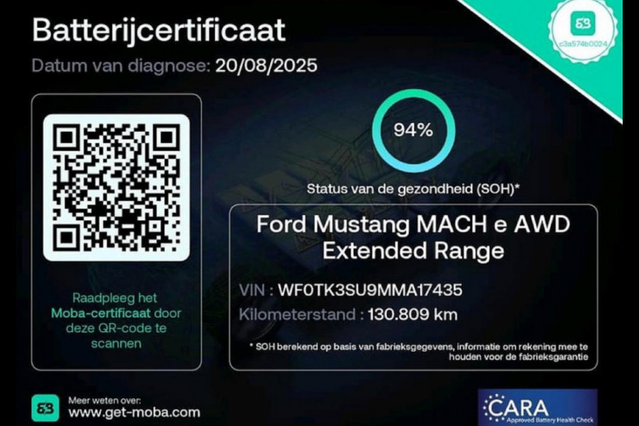 Ford Mustang Mach-E Extended First Edition 337 pk AWD 98 kWh, panoramadak, leder, trekhaak, 1 e eigenaar, NL auto nap