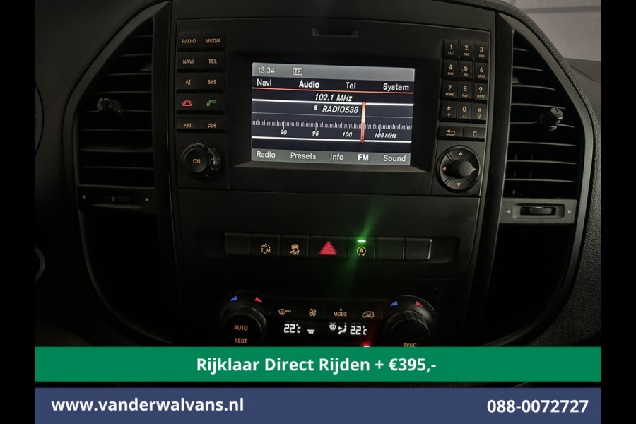 Mercedes-Benz Vito 114 CDI 7G-Tronic Automaat L2H1 Euro6 *Rijklaar * Airco | Camera | 2500KG Trekhaak | 17"LMV Parkeersensoren, Navigatie, Cruisecontrol, Licht metalen velgen, Bijrijdersbank, Dakrails