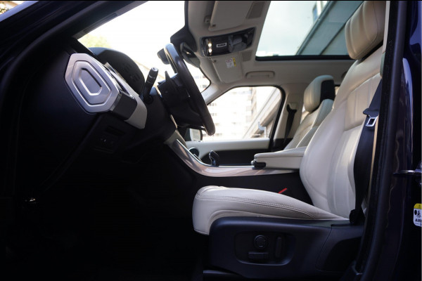 Land Rover Range Rover Sport 2.0 P400e HSE Black Optic | Ivoorwit Leder | Panoramadak | Meridian sound | Luchtvering | Apple Carplay | Virtual Cockpit 3x LED schermen |