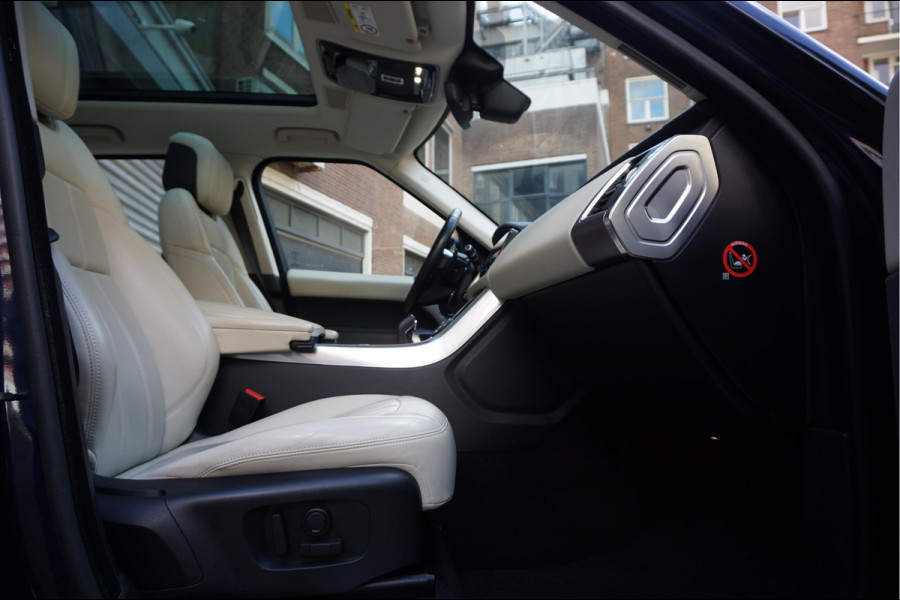 Land Rover Range Rover Sport 2.0 P400e HSE Black Optic | Ivoorwit Leder | Panoramadak | Meridian sound | Luchtvering | Apple Carplay | Virtual Cockpit 3x LED schermen |