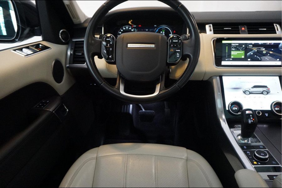 Land Rover Range Rover Sport 2.0 P400e HSE Black Optic | Ivoorwit Leder | Panoramadak | Meridian sound | Luchtvering | Apple Carplay | Virtual Cockpit 3x LED schermen |