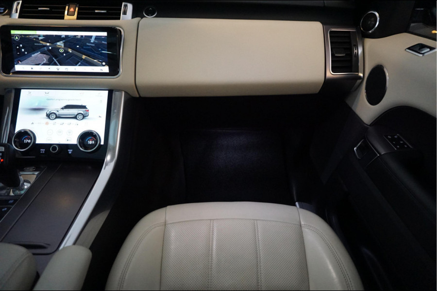 Land Rover Range Rover Sport 2.0 P400e HSE Black Optic | Ivoorwit Leder | Panoramadak | Meridian sound | Luchtvering | Apple Carplay | Virtual Cockpit 3x LED schermen |