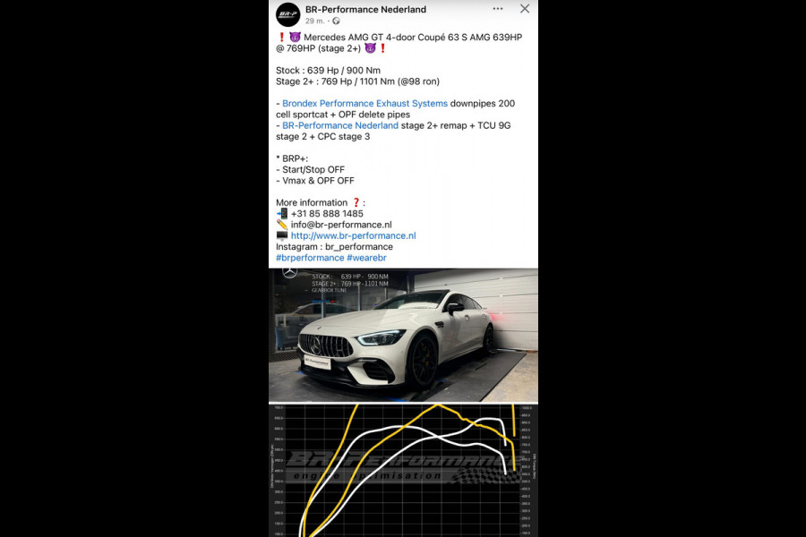Mercedes-Benz AMG GT 4-Door Coupe AMG 63 S 4MATIC+ 769pk Stage2+ l Capristo uitlaat l Brondex Downpipes+Sportcat l Ceramic Brakes