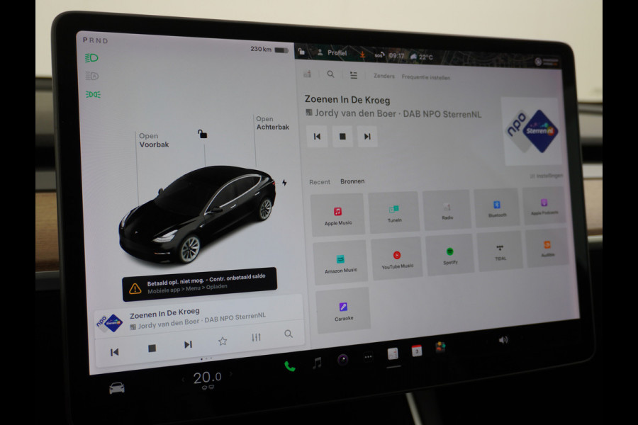 Tesla Model 3 RWD SR+ 60kWh 325PK Lmv 19" AutoPilot Leder PanoDak Adaptive-Cruise Lmv Camera's Elektr.-Stuur+Stoelen+Spiegels+Geheugen+Easy-En Navi LED Comfortstoelen ACC DAB Voorverwarmen interieur via App Keyless via Telefoonsleutel One-Pedal-Drive Origineel Nederlandse auto tot 11kw laden thuis! 1.584kg licht!