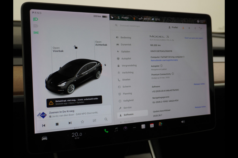 Tesla Model 3 RWD SR+ 60kWh 325PK Lmv 19" AutoPilot Leder PanoDak Adaptive-Cruise Lmv Camera's Elektr.-Stuur+Stoelen+Spiegels+Geheugen+Easy-En Navi LED Comfortstoelen ACC DAB Voorverwarmen interieur via App Keyless via Telefoonsleutel One-Pedal-Drive Origineel Nederlandse auto tot 11kw laden thuis! 1.584kg licht!