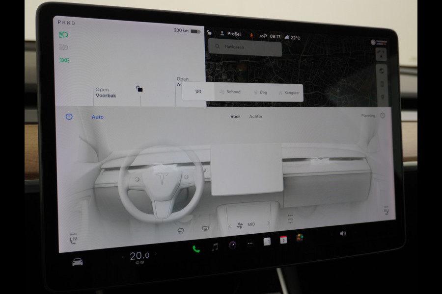 Tesla Model 3 RWD SR+ 60kWh 325PK Lmv 19" AutoPilot Leder PanoDak Adaptive-Cruise Lmv Camera's Elektr.-Stuur+Stoelen+Spiegels+Geheugen+Easy-En Navi LED Comfortstoelen ACC DAB Voorverwarmen interieur via App Keyless via Telefoonsleutel One-Pedal-Drive Origineel Nederlandse auto tot 11kw laden thuis! 1.584kg licht!