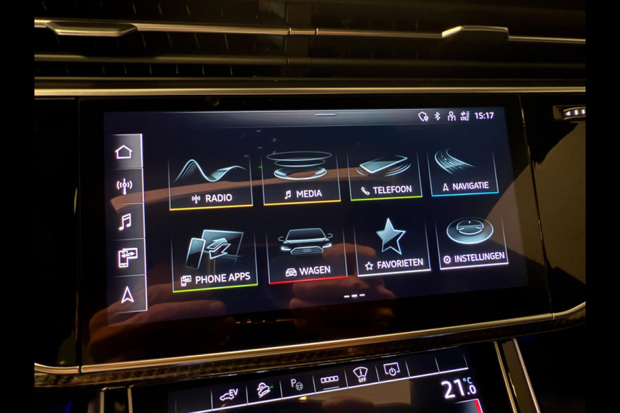 Audi Q8 55 TFSI e SQ8 PACK 23'' BLACK-LINE RS-LEDER/PANO/N-ZICHT/H-UP/B&O/AIRCO-STOEL/SFEERVERLICHTING///