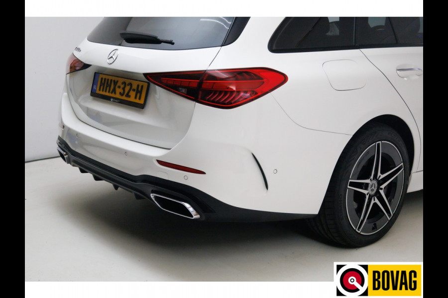 Mercedes-Benz C-Klasse Estate 300 e AMG Line Ltd. Night | Pano | Nappa leer | Stoelverw. V+A & Stuur | Matrix Led | Trekhaak | 360 Camera Rijassistent, Dodehoekw., Premium Audio, Sfeerverlichting