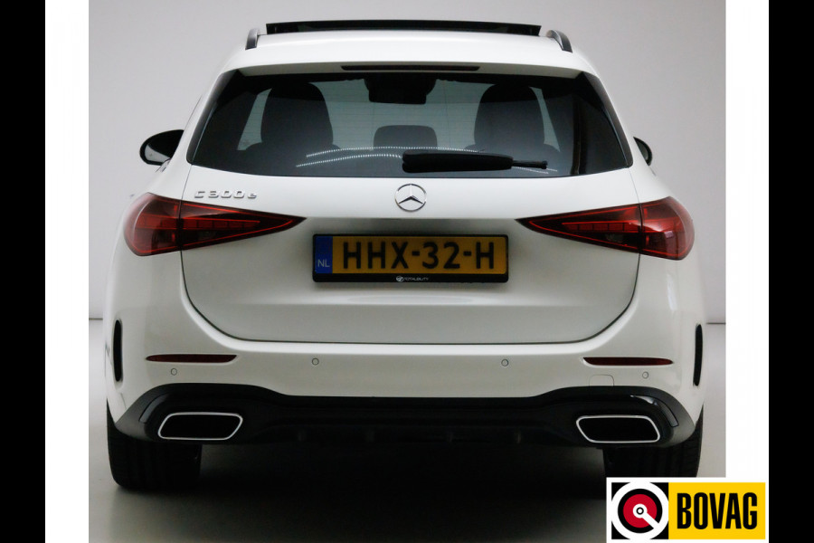 Mercedes-Benz C-Klasse Estate 300 e AMG Line Ltd. Night | Pano | Nappa leer | Stoelverw. V+A & Stuur | Matrix Led | Trekhaak | 360 Camera Rijassistent, Dodehoekw., Premium Audio, Sfeerverlichting