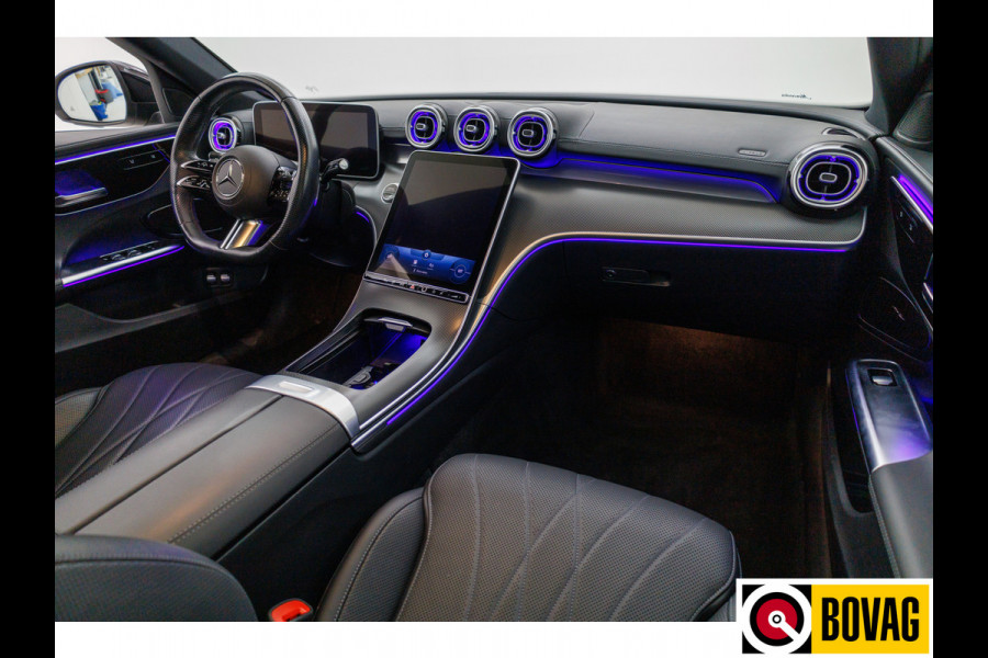 Mercedes-Benz C-Klasse Estate 300 e AMG Line Ltd. Night | Pano | Nappa leer | Stoelverw. V+A & Stuur | Matrix Led | Trekhaak | 360 Camera Rijassistent, Dodehoekw., Premium Audio, Sfeerverlichting