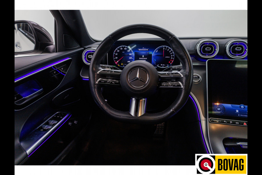 Mercedes-Benz C-Klasse Estate 300 e AMG Line Ltd. Night | Pano | Nappa leer | Stoelverw. V+A & Stuur | Matrix Led | Trekhaak | 360 Camera Rijassistent, Dodehoekw., Premium Audio, Sfeerverlichting