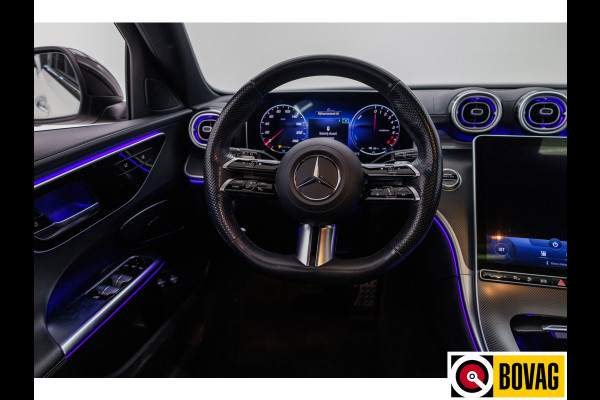 Mercedes-Benz C-Klasse Estate 300 e AMG Line Ltd. Night | Pano | Nappa leer | Stoelverw. V+A & Stuur | Matrix Led | Trekhaak | 360 Camera Rijassistent, Dodehoekw., Premium Audio, Sfeerverlichting
