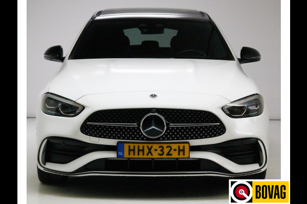Mercedes-Benz C-Klasse Estate 300 e AMG Line Ltd. Night | Pano | Nappa leer | Stoelverw. V+A & Stuur | Matrix Led | Trekhaak | 360 Camera Rijassistent, Dodehoekw., Premium Audio, Sfeerverlichting