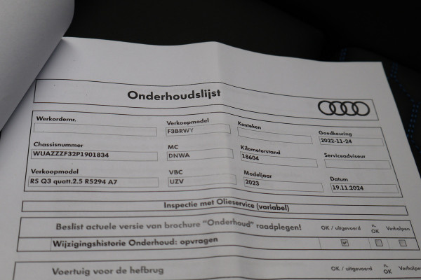 Audi RS Q3 TFSI 2.5 | SONOS AUDIO | CARPLAY | ADAPTIVE CRUISE CONTROL | PANORAMADAK | ELEK. TREKHAAK | RS BLUE DIAMOND LEATHER | AUDI EXCLU Q3 RSQ3