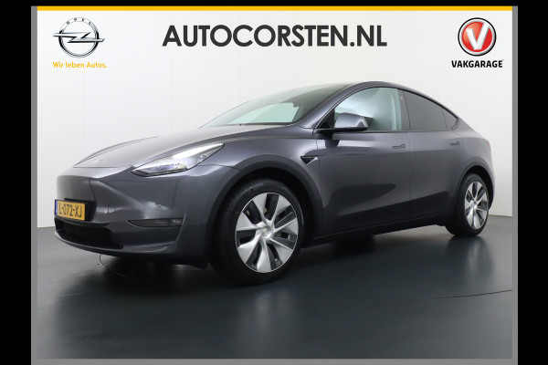 Tesla Model Y Long Range AWD 75kWh Trekhaak Warmtepomp Navi Ecc Leder Camera Privacy Glas Matrix-Led Keyless Stoel+stuurverwarming 1.600 kg Trekgewicht 1e Eigenaar Garantie Batterij en aandrijflijn jaar/192.000km vanaf nieuw