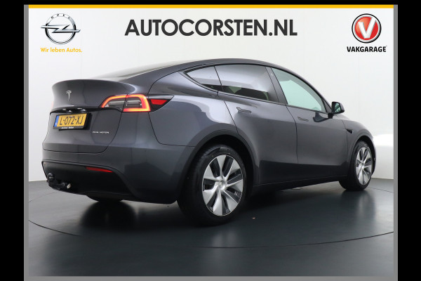 Tesla Model Y Long Range AWD 75kWh Trekhaak Warmtepomp Navi Ecc Leder Camera Privacy Glas Matrix-Led Keyless Stoel+stuurverwarming 1.600 kg Trekgewicht 1e Eigenaar Garantie Batterij en aandrijflijn jaar/192.000km vanaf nieuw