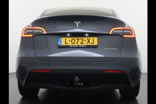 Tesla Model Y Long Range AWD 75kWh Trekhaak Warmtepomp Navi Ecc Leder Camera Privacy Glas Matrix-Led Keyless Stoel+stuurverwarming 1.600 kg Trekgewicht 1e Eigenaar Garantie Batterij en aandrijflijn jaar/192.000km vanaf nieuw