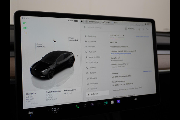 Tesla Model Y Performance AWD 75 kWh VAN: 41.900,- VOOR: 39.330,- UW HERFSTVOORDEEL: 2.570,- TREKHAAK | RIJKLAARPRIJS INCL. TESLA GARANTIE t/m 03-2027/80.000km accu en aandrijflijn t/m 03-2031/192.000km