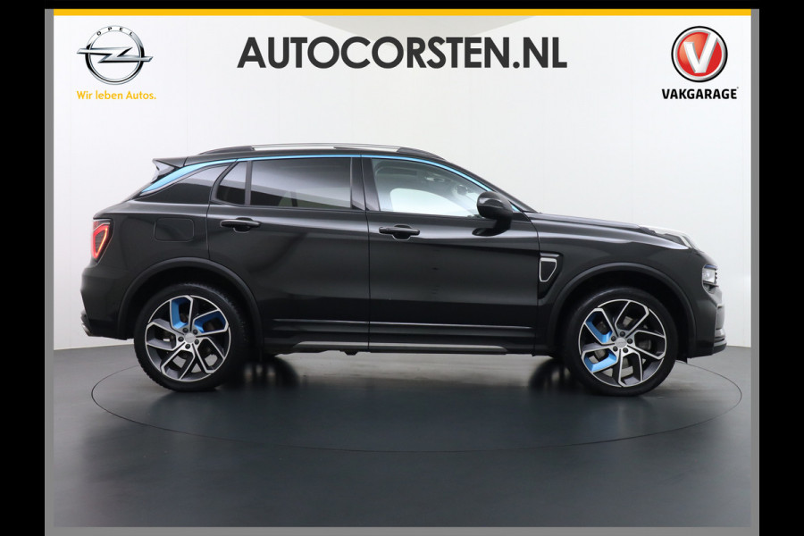 Lynk & Co 01 1.5 PHEV AUT-7 261pk Pano-Schuif-K-dak 20" 360°Camera Apple Carplay Android Auto Adaptive-Cruise Navi Pdc Ecc Keyless Led Plug-I Elek.Memory.Stoel File assistent Dodehoek detector Elektrisch bedienbare achterklep Rijstrooksensor Wifi Verkeersbord detectie 425Nm koppel 3,7kw laadvermogen A-label Euro 6 Hybride Benzine/Elektrisch rijden tot ca.69km 1.800kg trekvermogen